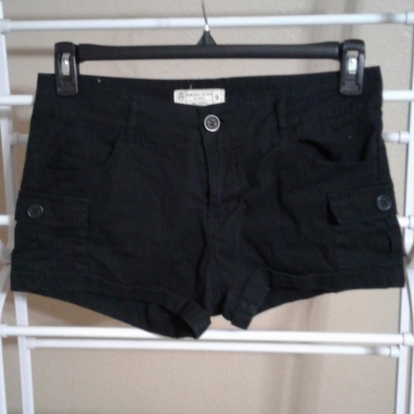 Angel Kiss Pants - Angel Kiss Cute Cargo Black Mini Shorts Size 9